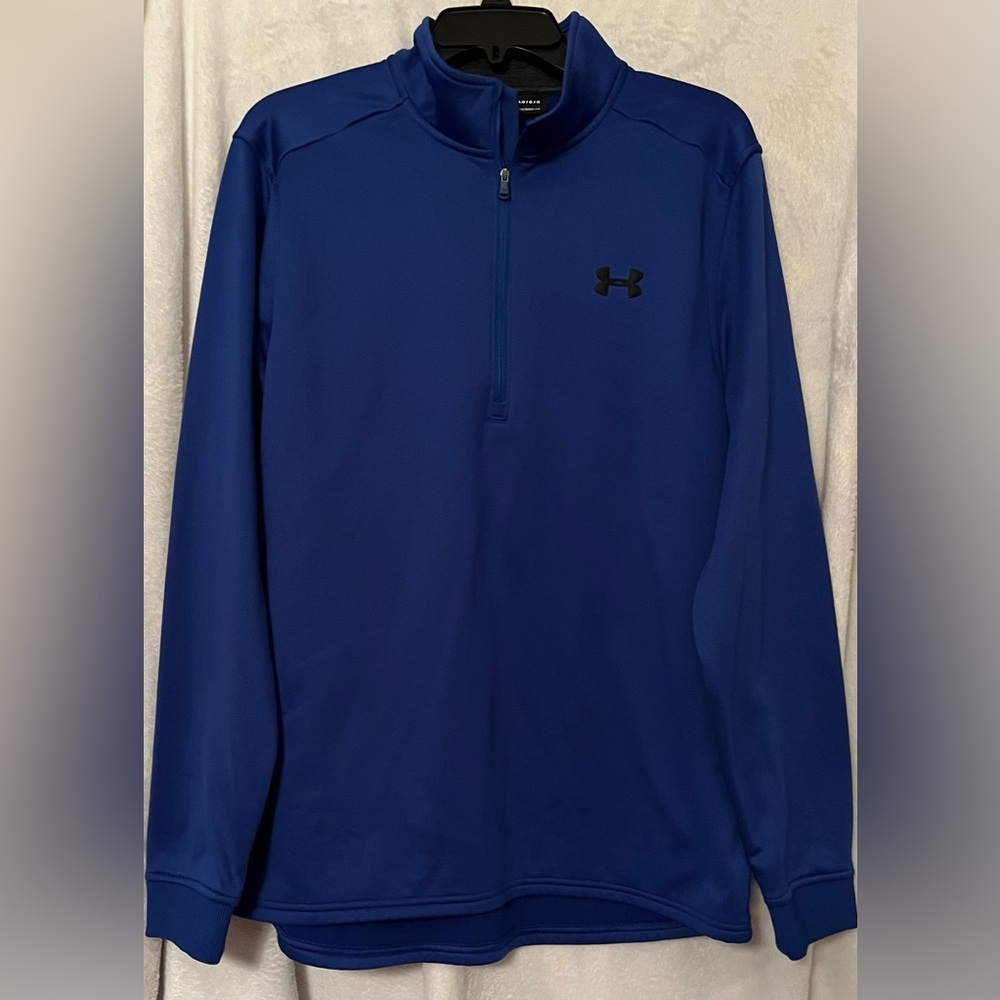 Vintage Under Armour ColdGear Royal Blue Men's Quarter-Zip Performance Pullover